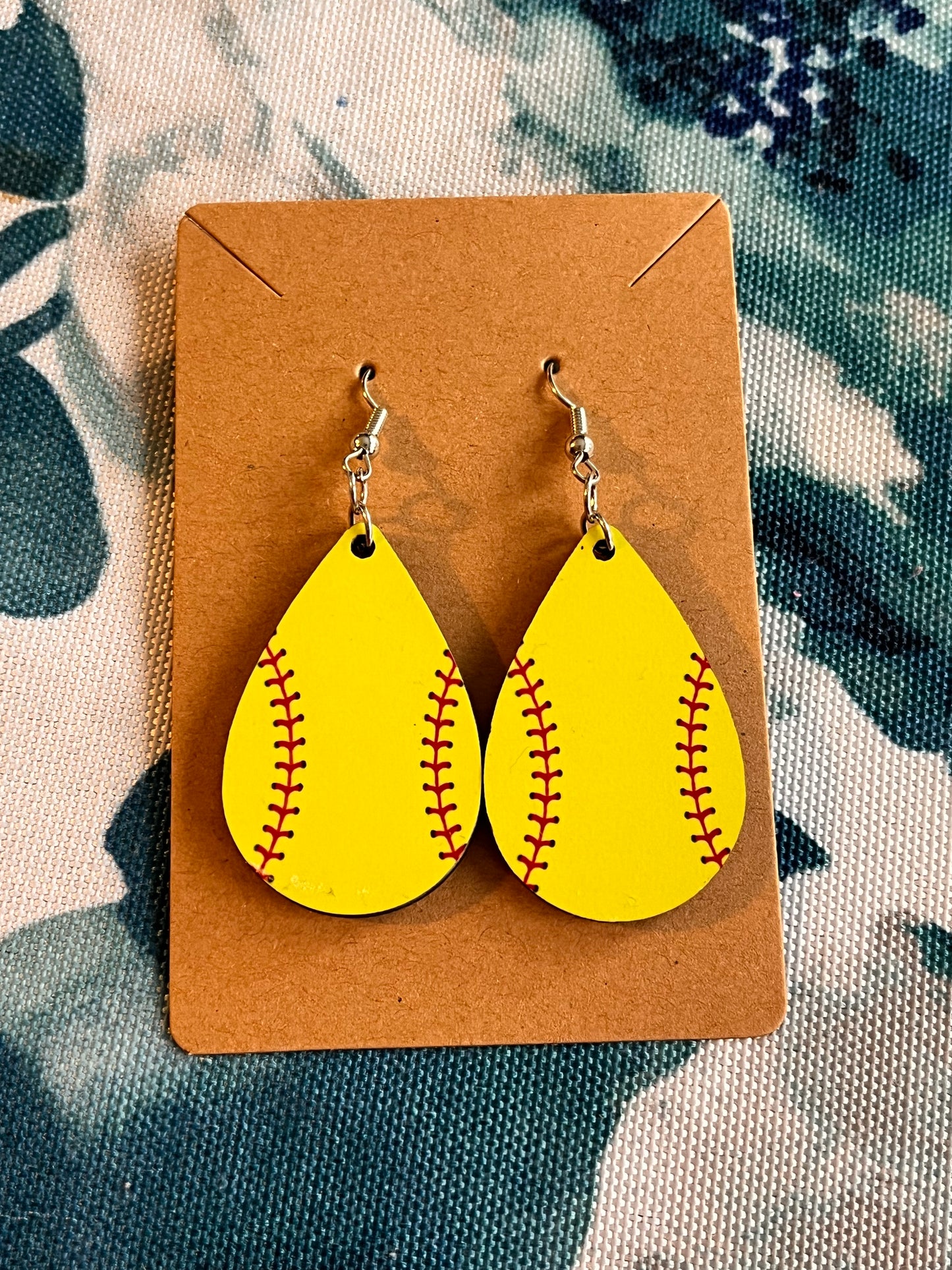 Softball earrings