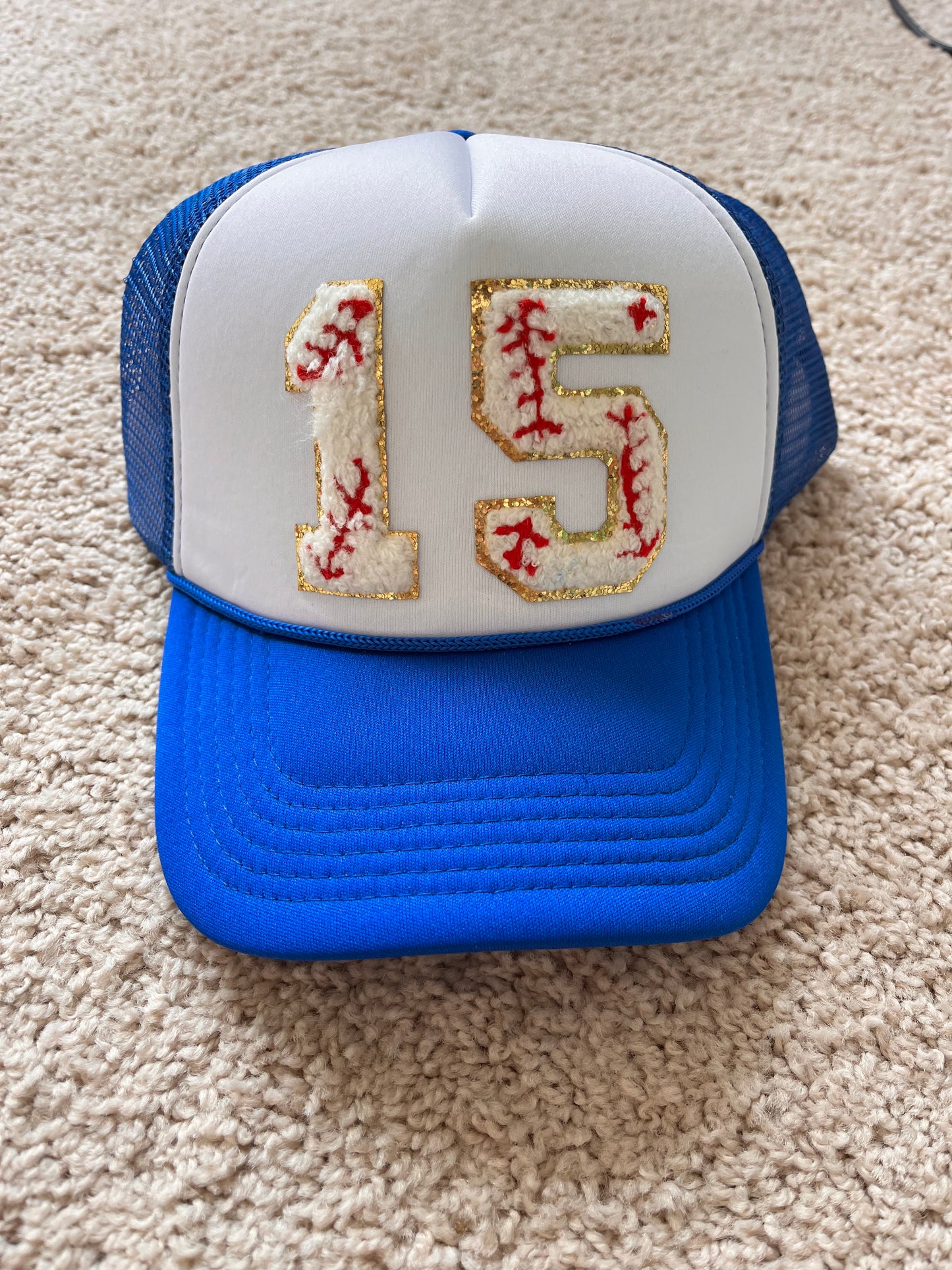 Trucker Hat with Baseball/Softball Patches