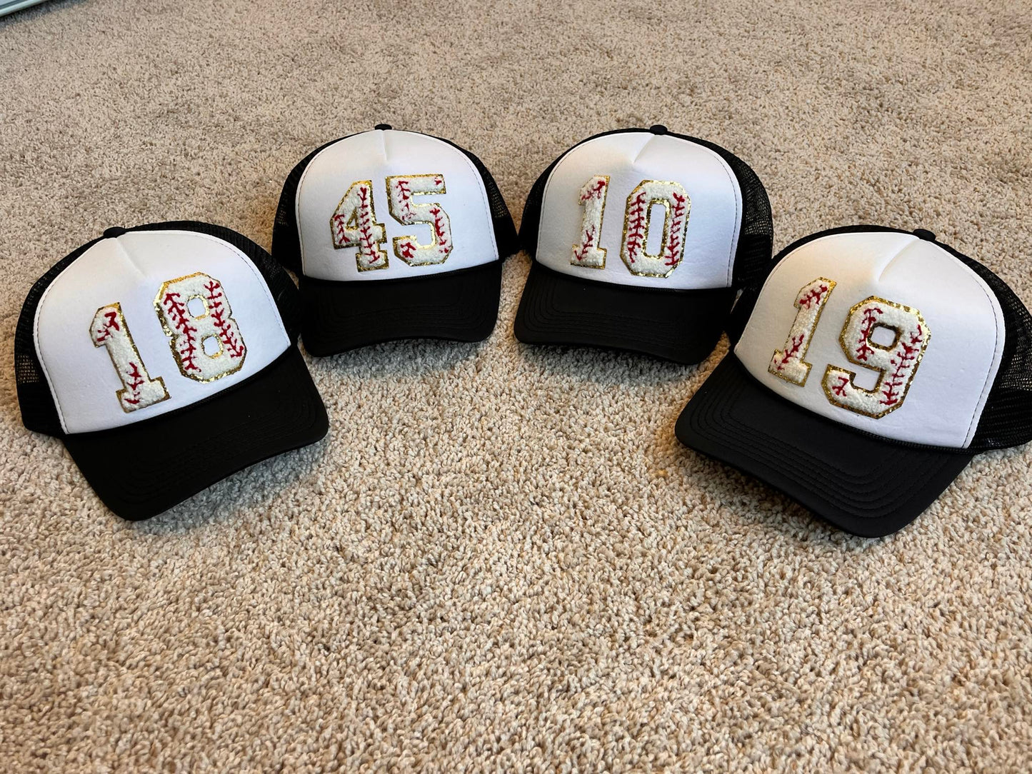 Trucker Hat with Baseball/Softball Patches