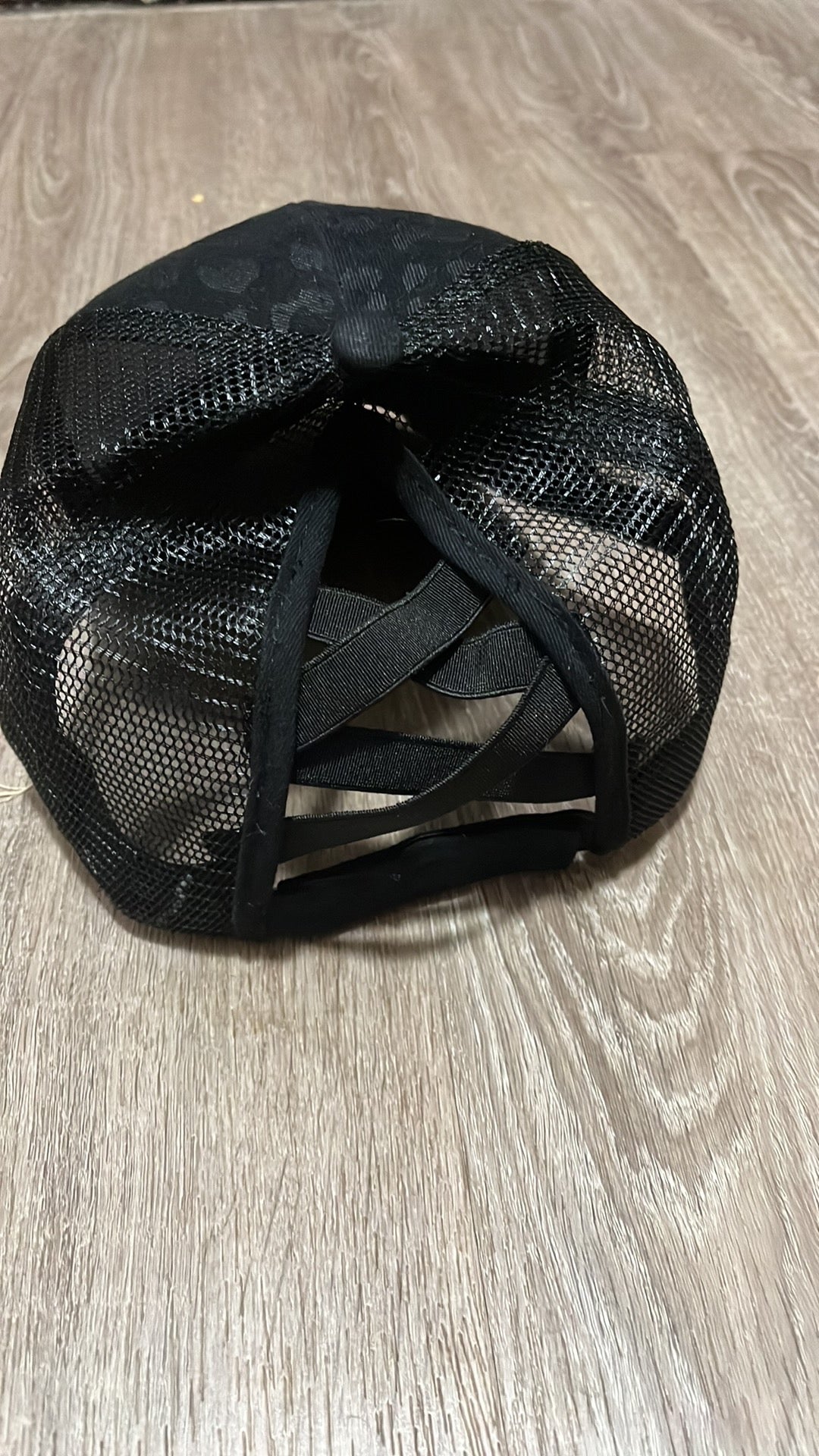 Black Leopard Ponytail Hat