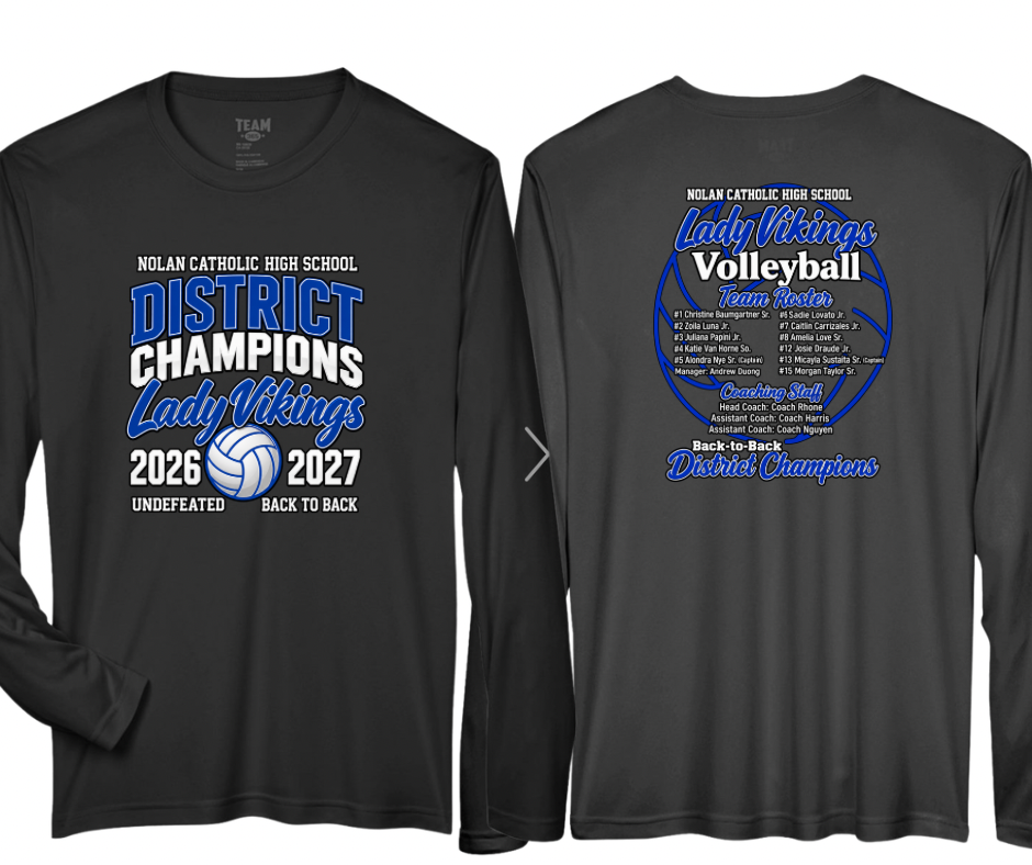 Nolan Catholic Volleyball Champs long sleeve