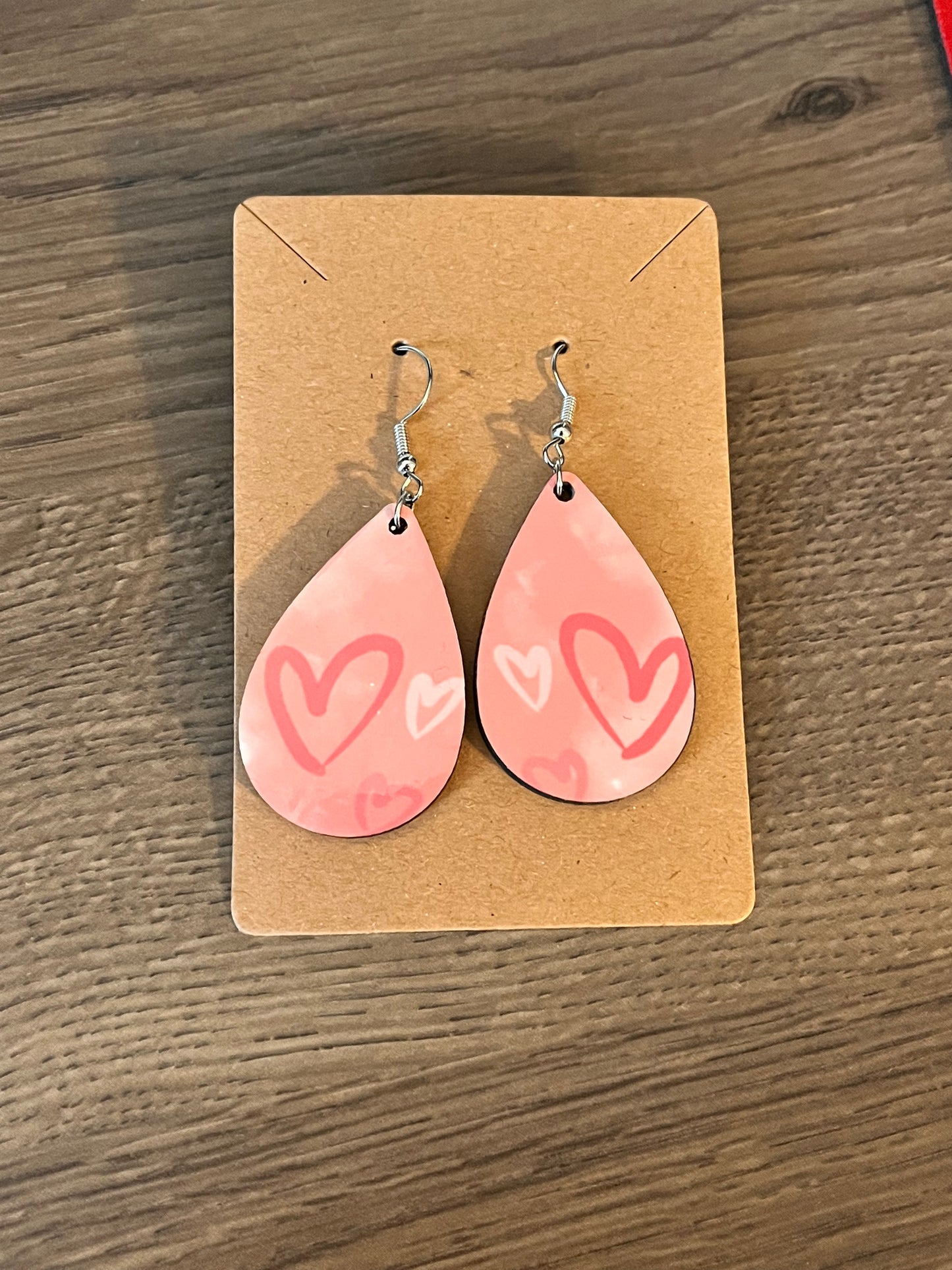 Heart pink earrings