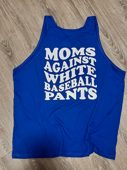 Mom Against white baseball pants