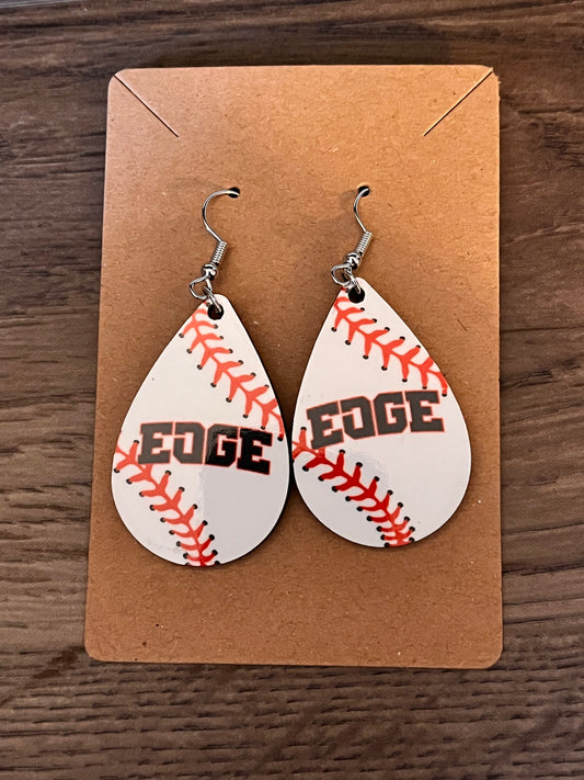 Edge baseball earrings
